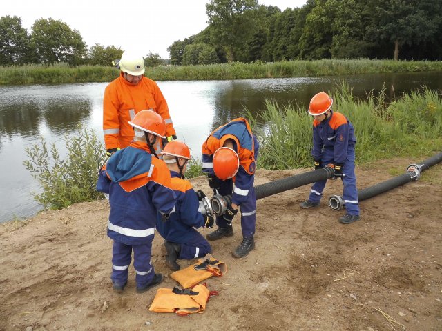 Jugendfeuerwehr Basdow Übung in Dalldorf